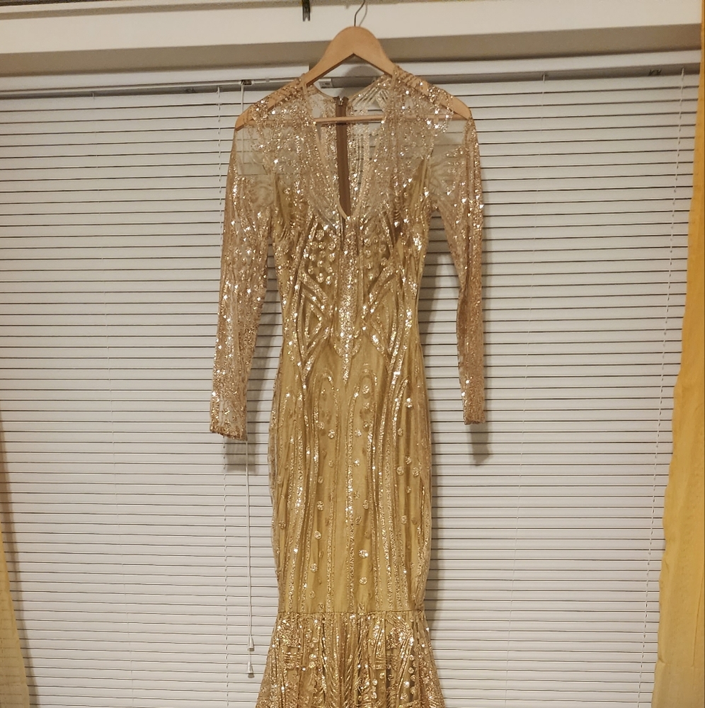 Gold prom dress